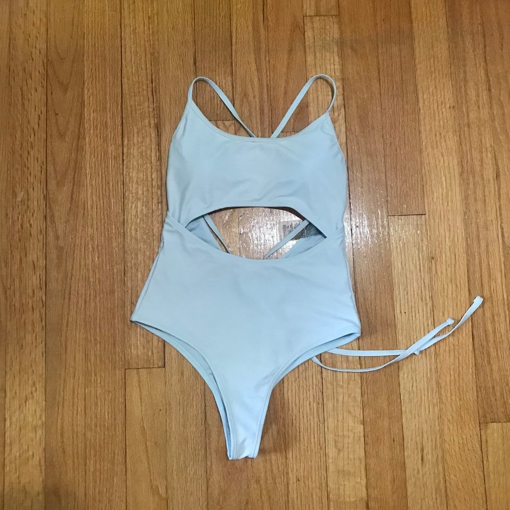Gymshark XS Cut Out Swimsuit Ice Blue